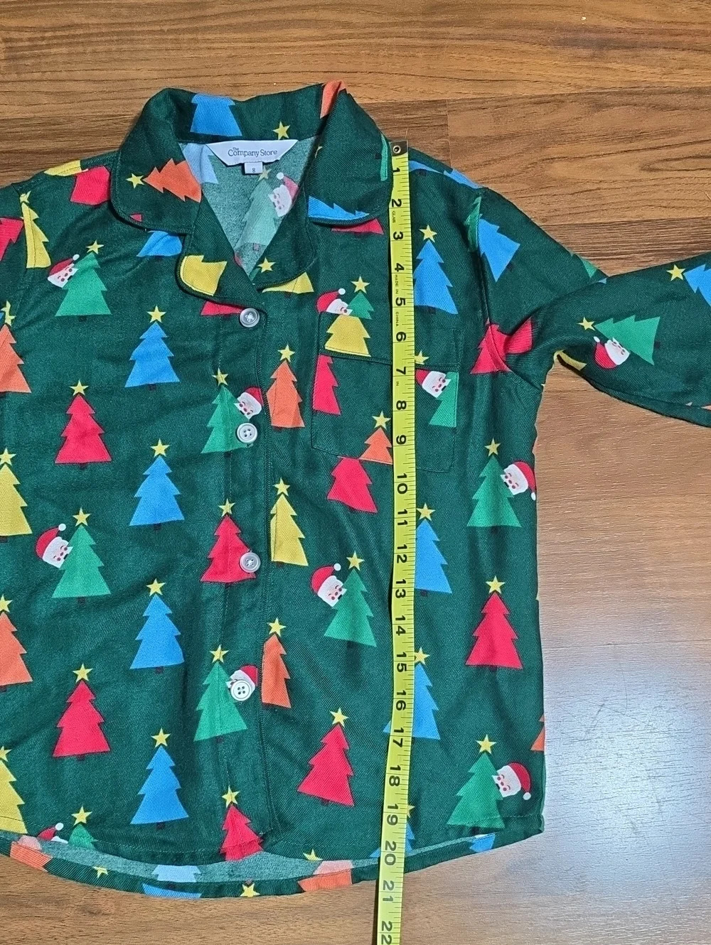 The Company Store Holiday Flannel Pajama Set - Holiday Trees - Unisex Kids 8